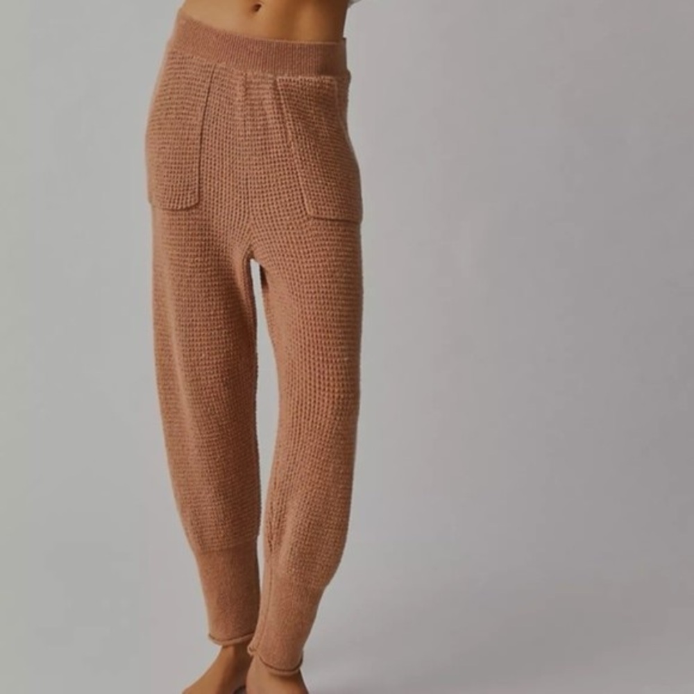 NWT Free People WOOL Blend C.O.Z.Y. Waffle Knit Jogger Lounge‎ Pants Size XS